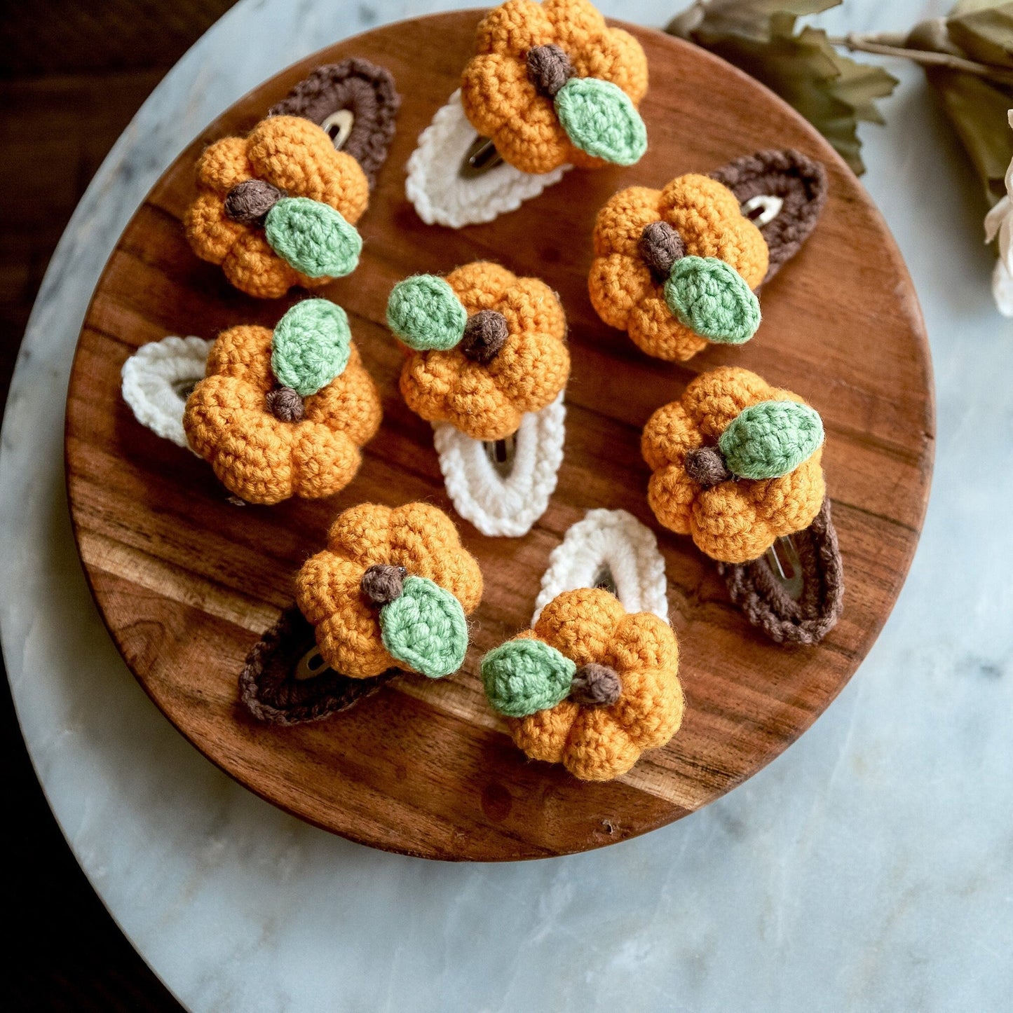Pumpkin Hair Clip Kawai Halloween Hair Snap 3D Fall Hair Barrettes Cute Fall Crochet Hair Clip Amigurumi Hair Accessories Fall Toddler Gift - Hemsin Atelier
