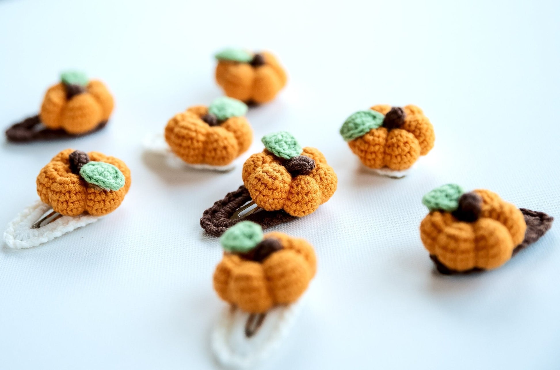 Pumpkin Hair Clip Kawai Halloween Hair Snap Thanksgiving Hair Barrettes Fall Crochet Hair Clip Amigurumi Hair Accessories Fall Toddler Gift - Hemsin Atelier