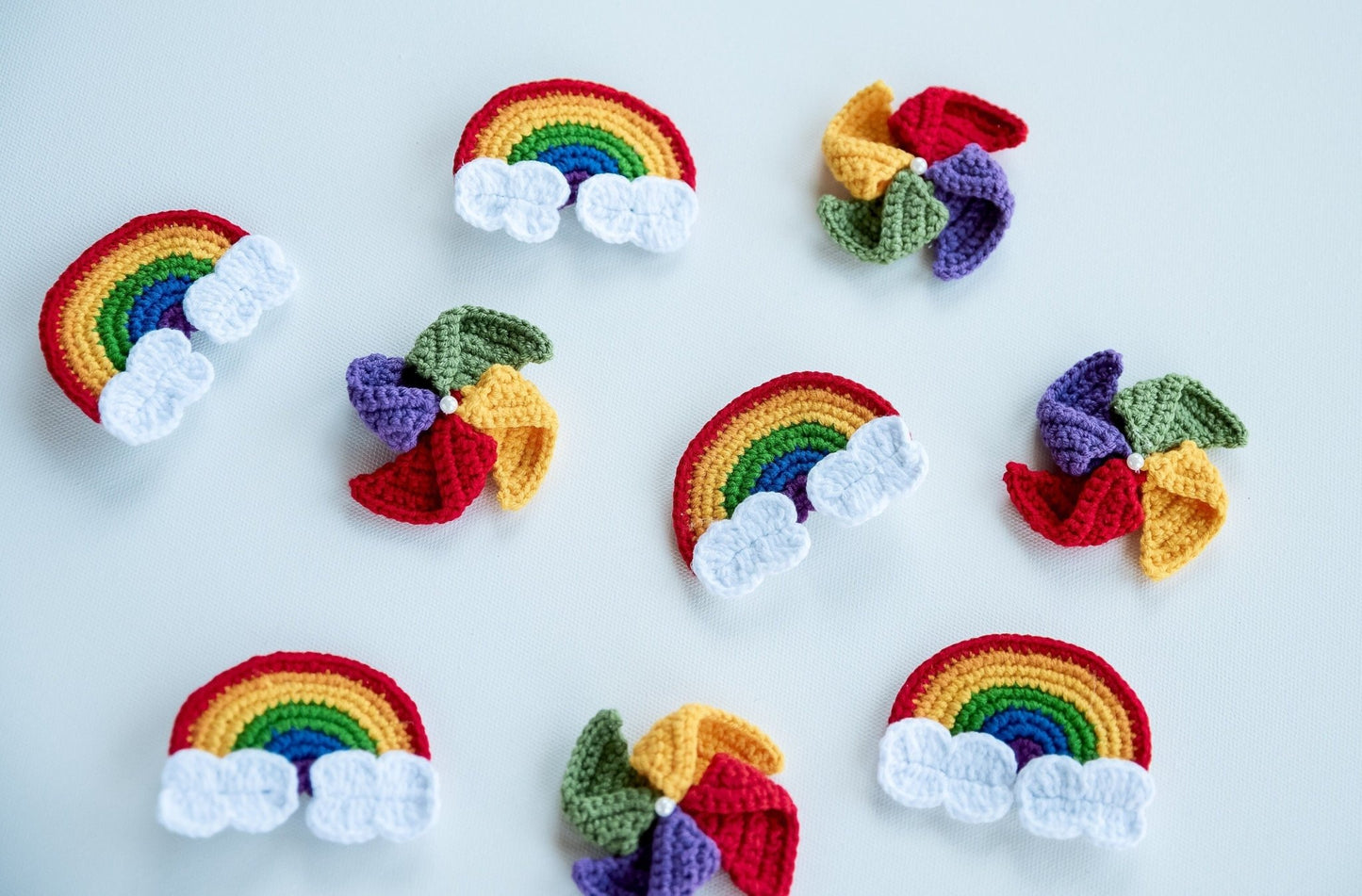 Rainbow and Pinwheel Hair Clips - Hemsin Atelier