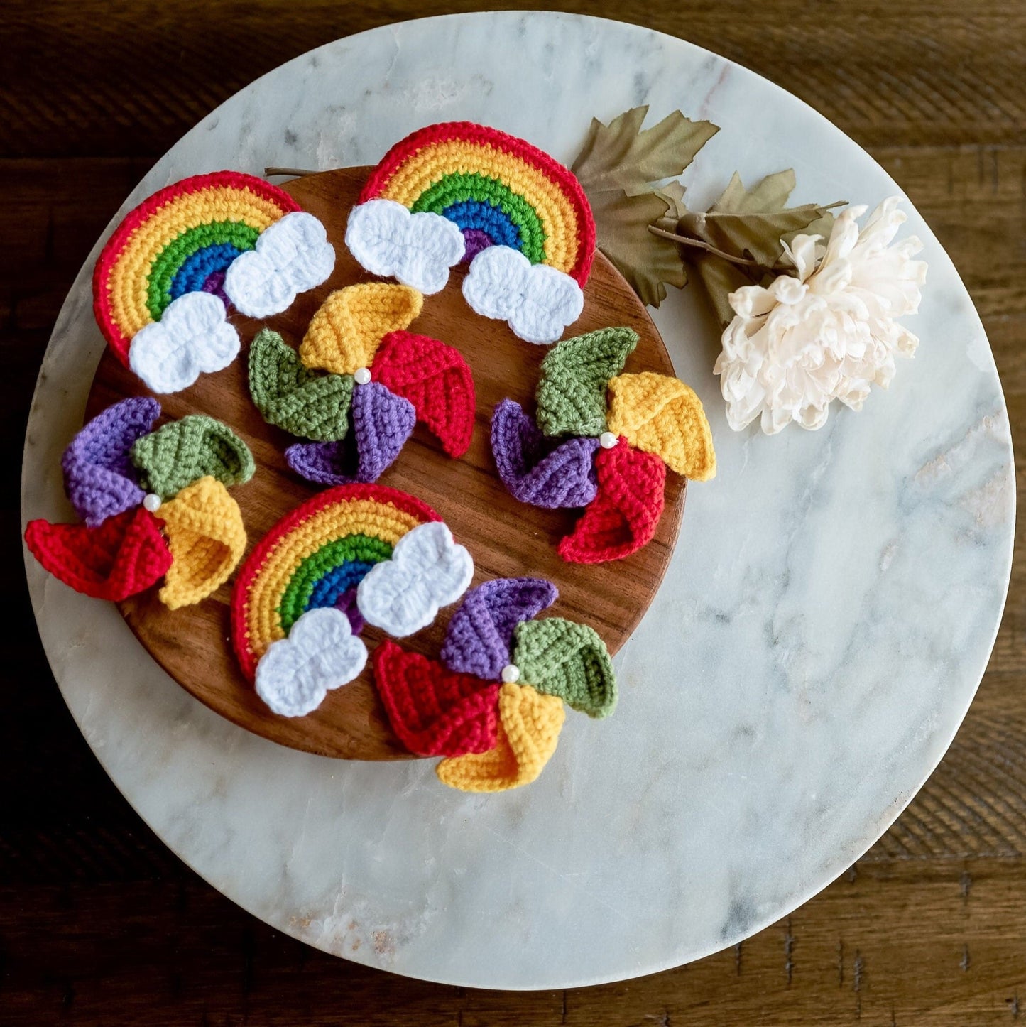 Rainbow and Pinwheel Hair Clips - Hemsin Atelier