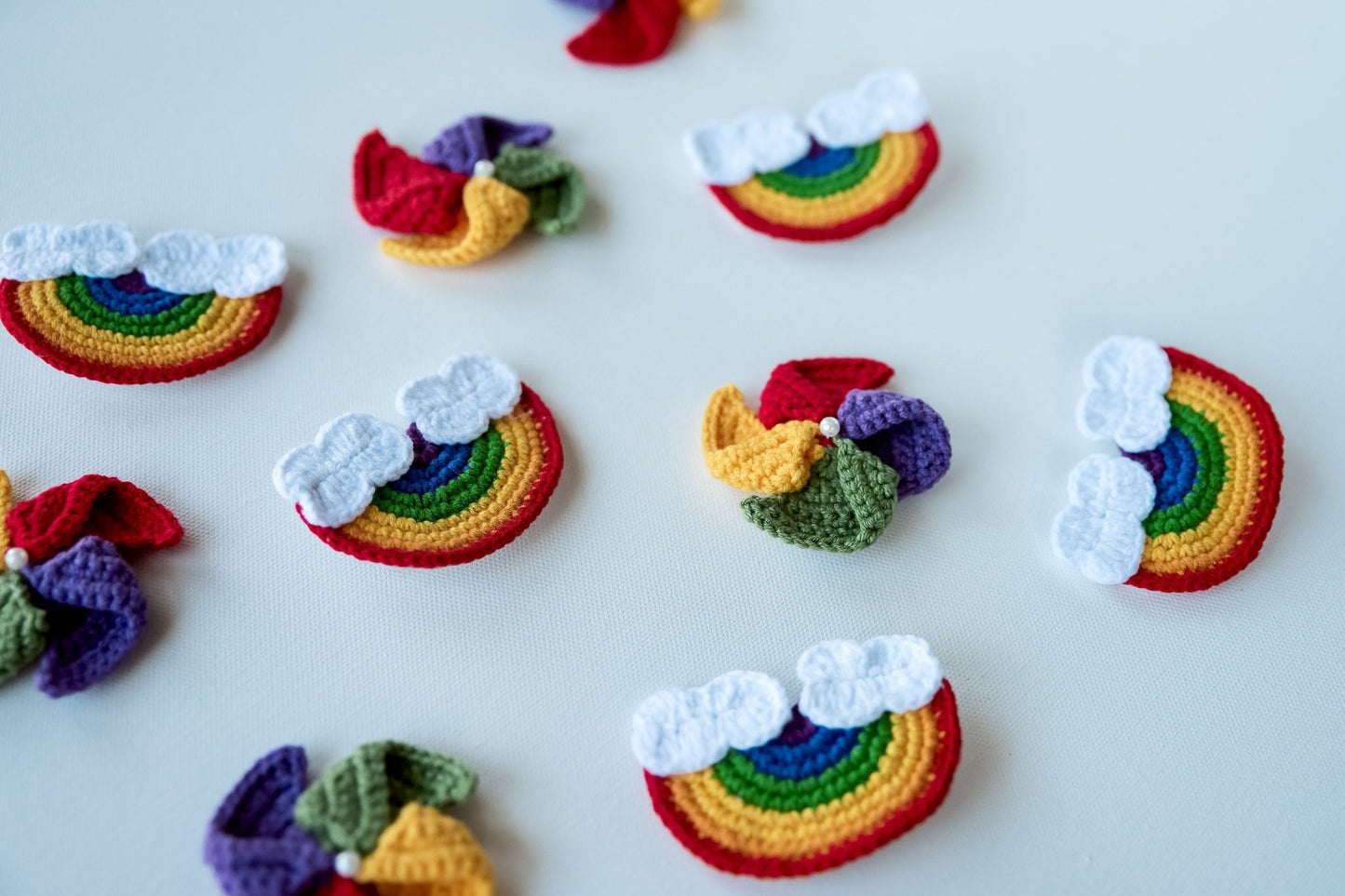 Rainbow and Pinwheel Hair Clips - Hemsin Atelier