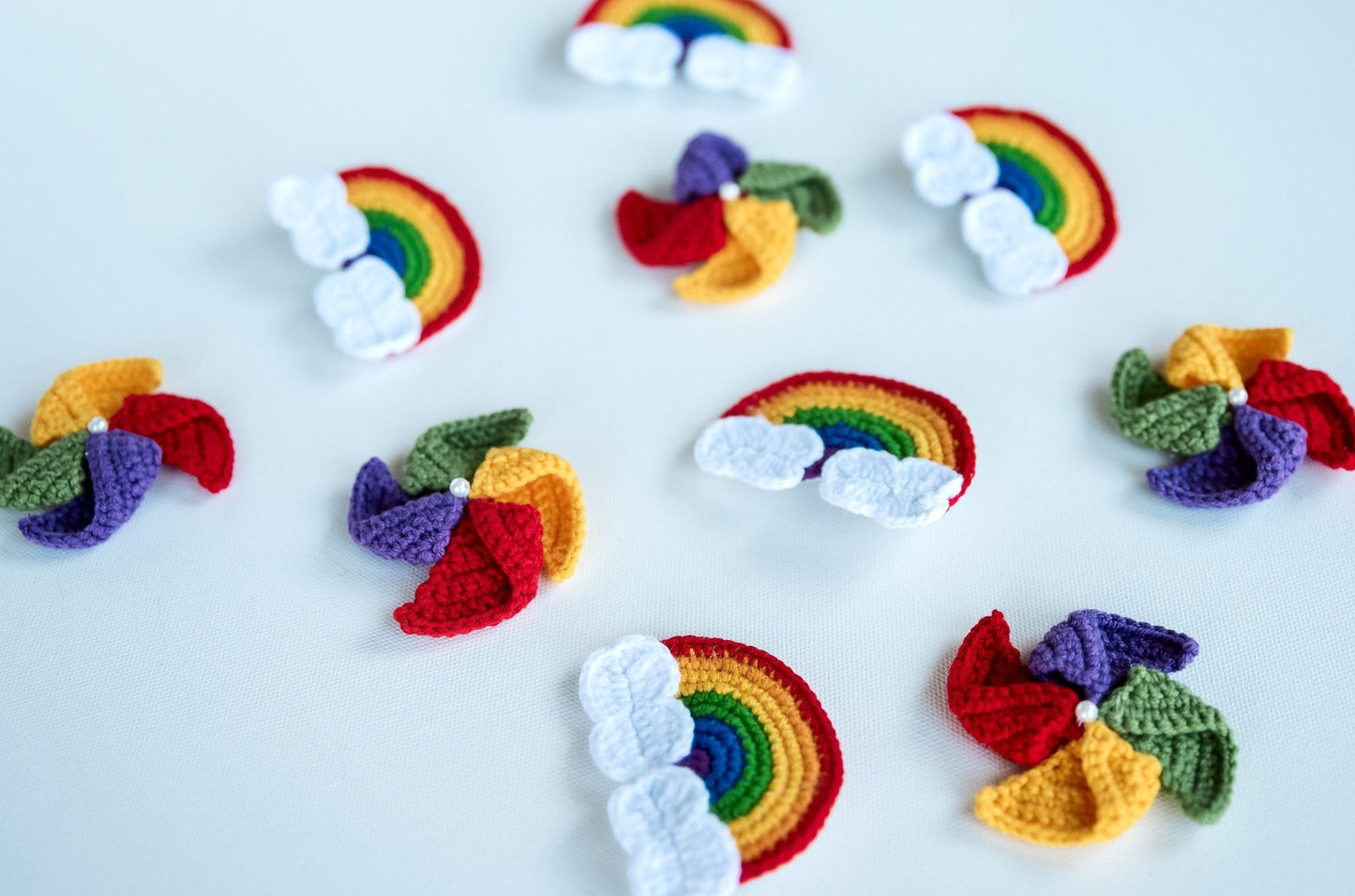 Rainbow and Pinwheel Hair Clips - Hemsin Atelier