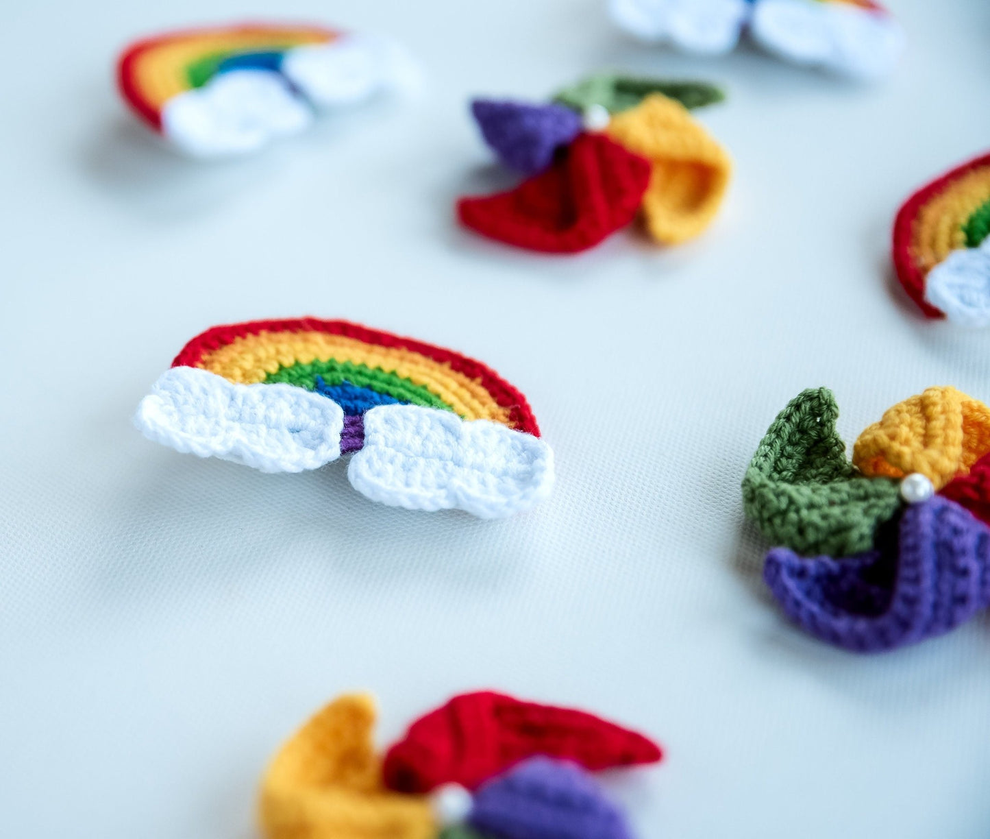 Rainbow and Pinwheel Hair Clips - Hemsin Atelier
