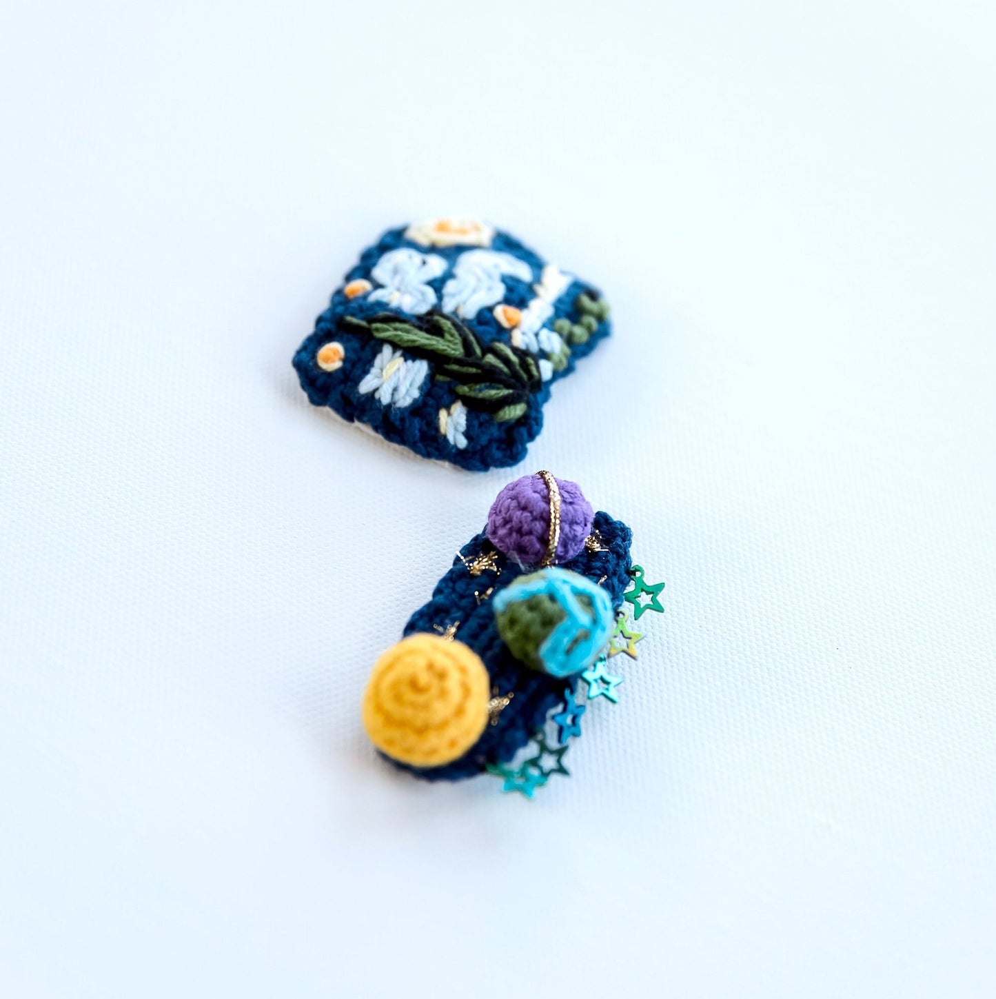 Starry Night and Planets Hair Clips - Hemsin Atelier
