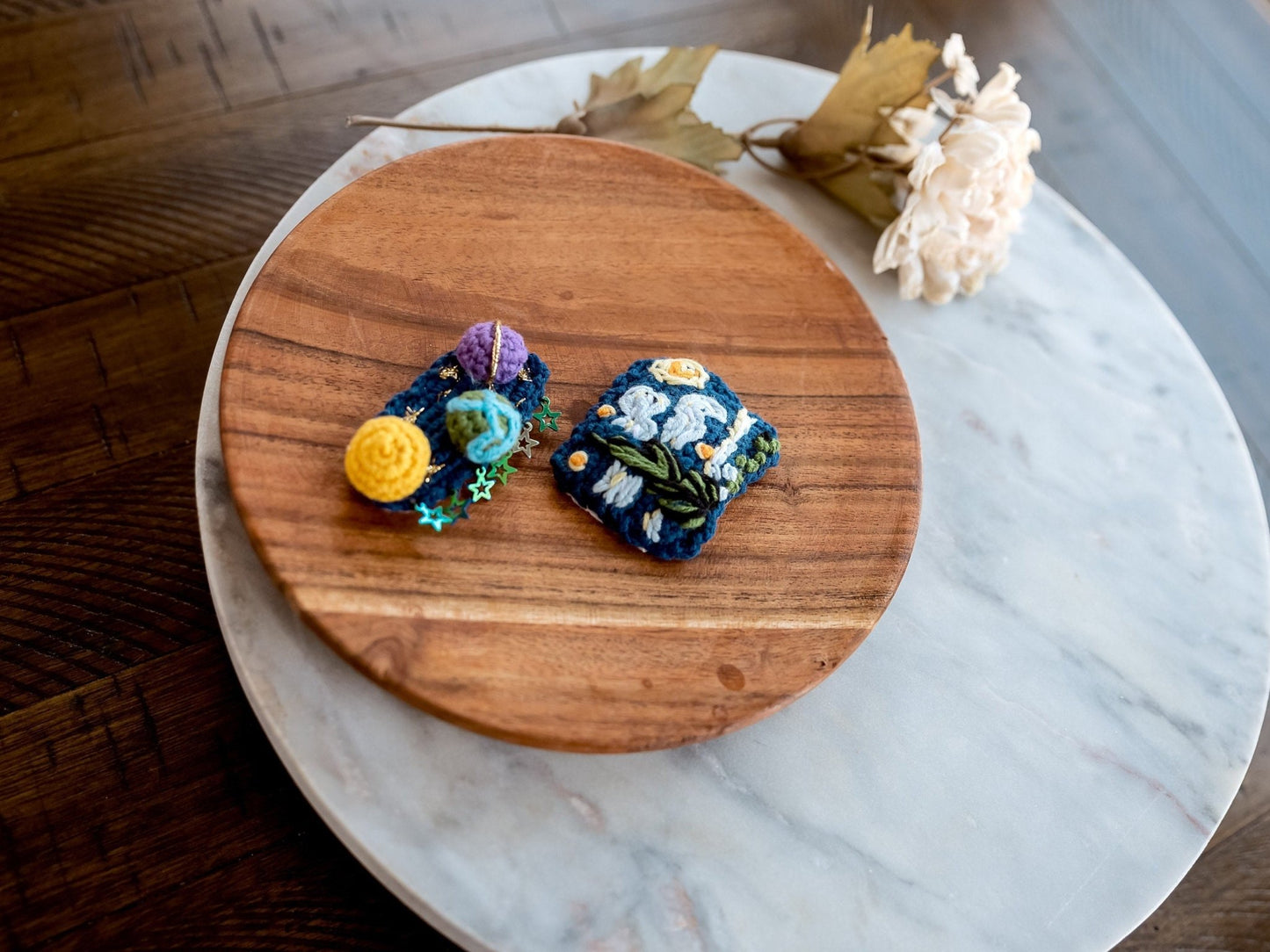 Starry Night and Planets Hair Clips - Hemsin Atelier