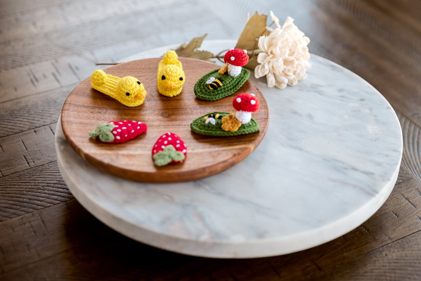 Strawberry, Mushroom and Chick Hair Clips - Hemsin Atelier