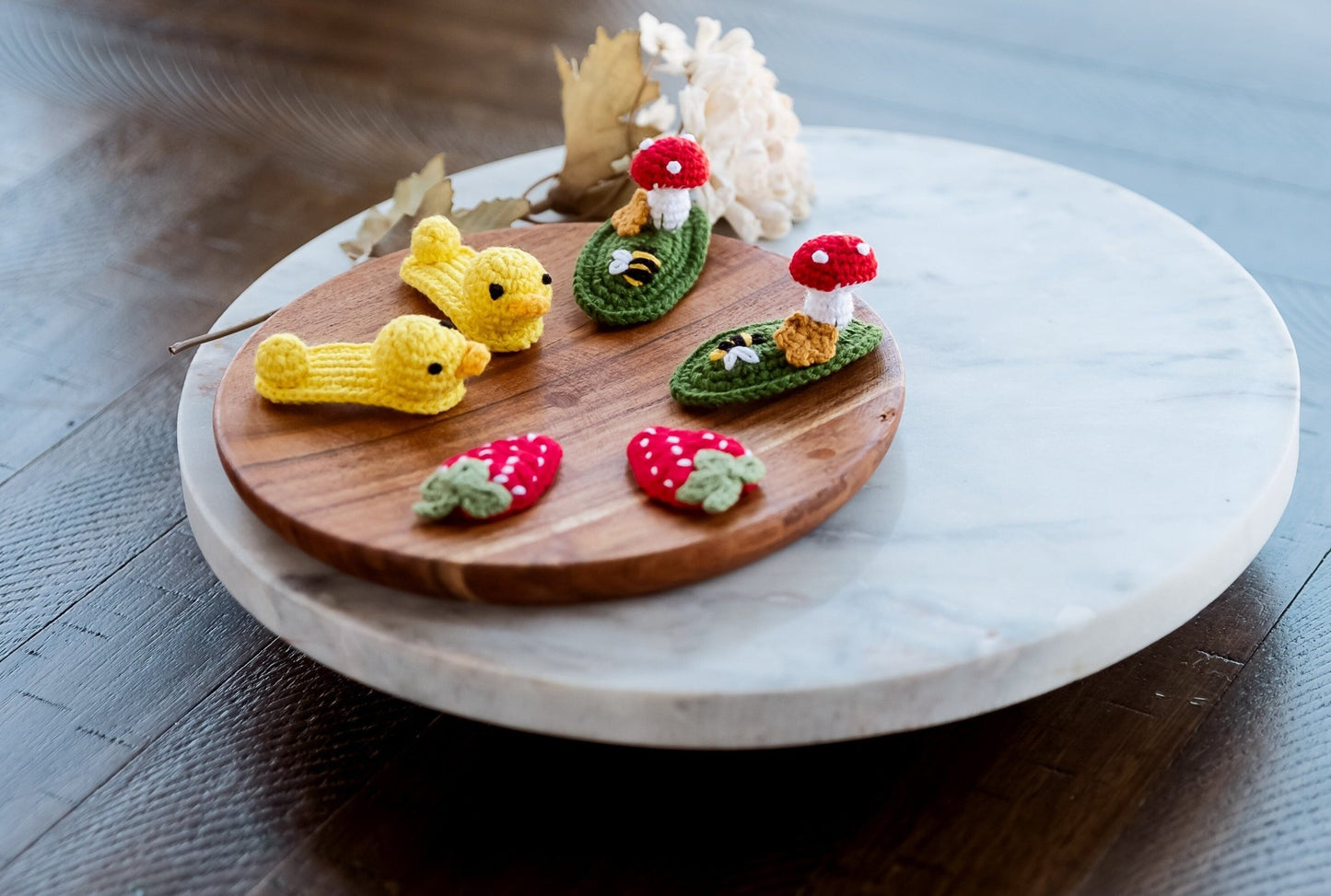 Strawberry, Mushroom and Chick Hair Clips - Hemsin Atelier