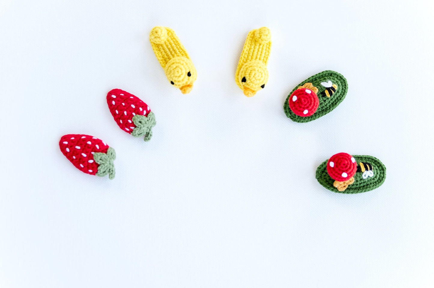 Strawberry, Mushroom and Chick Hair Clips - Hemsin Atelier
