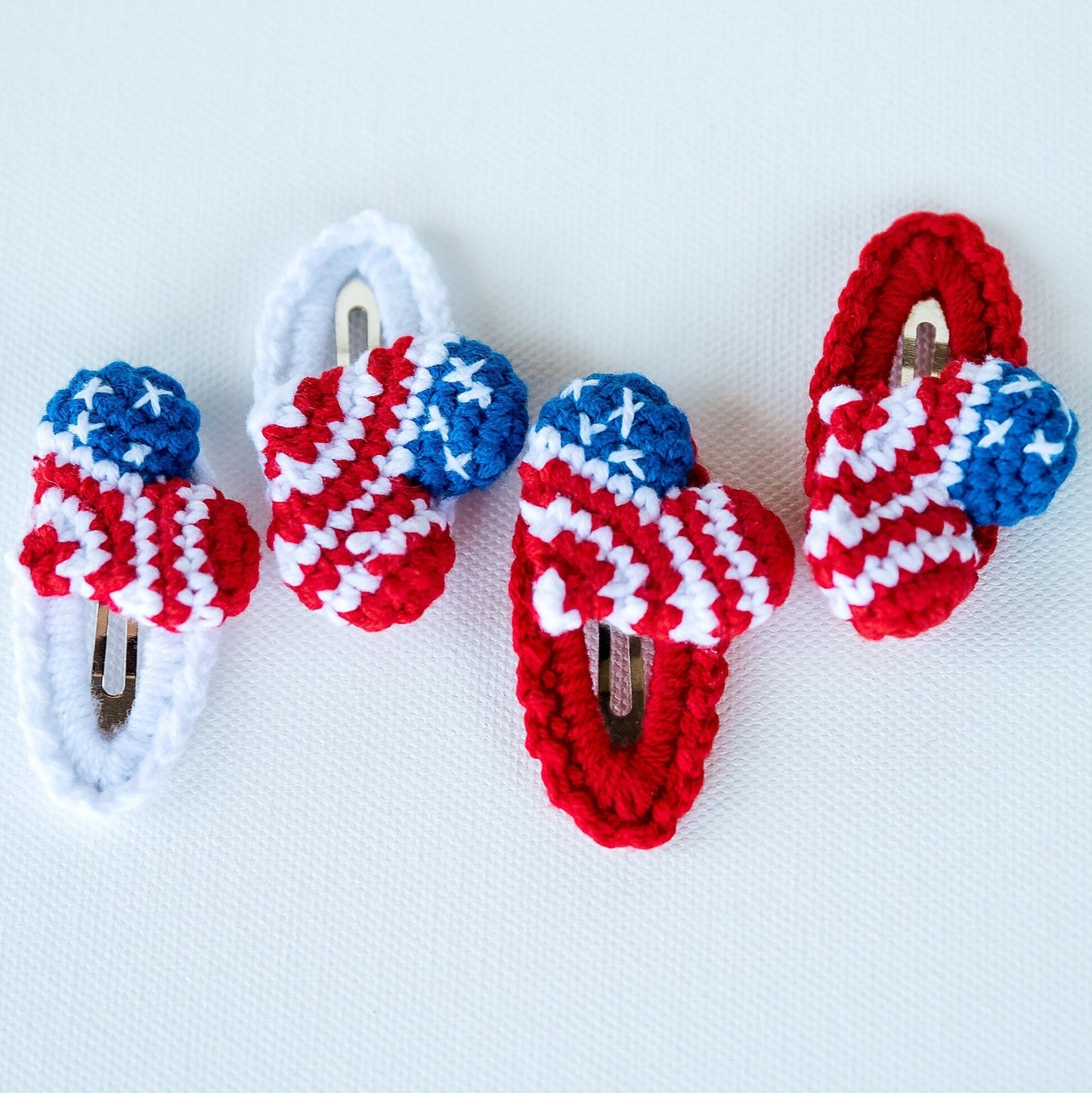 USA Flag Heart Hair Clips - Hemsin Atelier