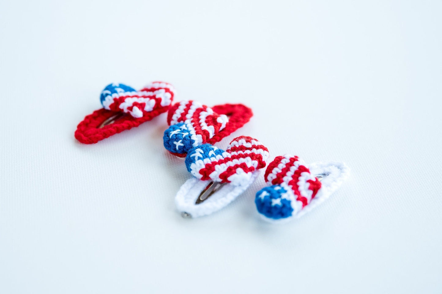 USA Flag Heart Hair Clips - Hemsin Atelier