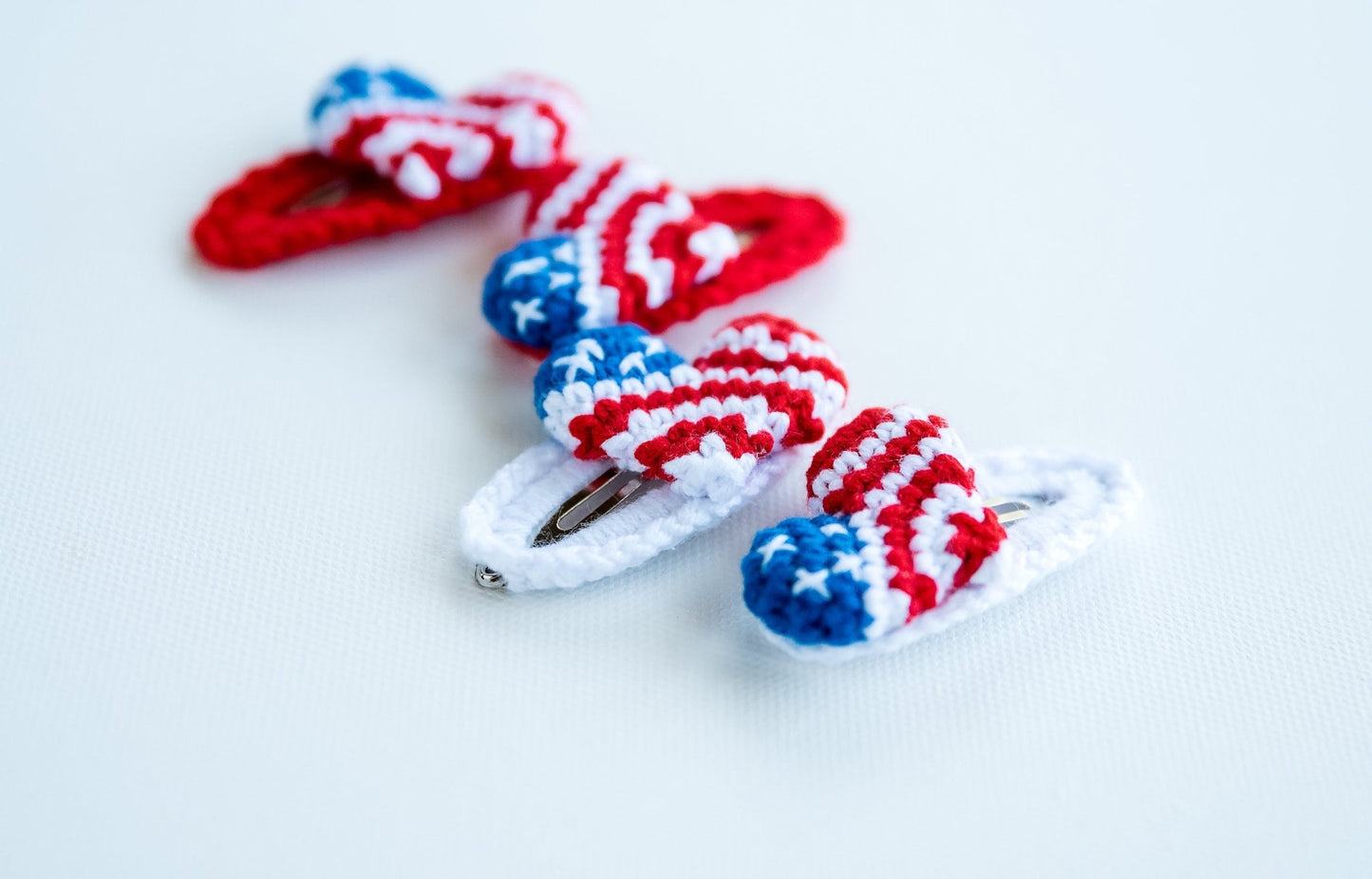 USA Flag Heart Hair Clips - Hemsin Atelier