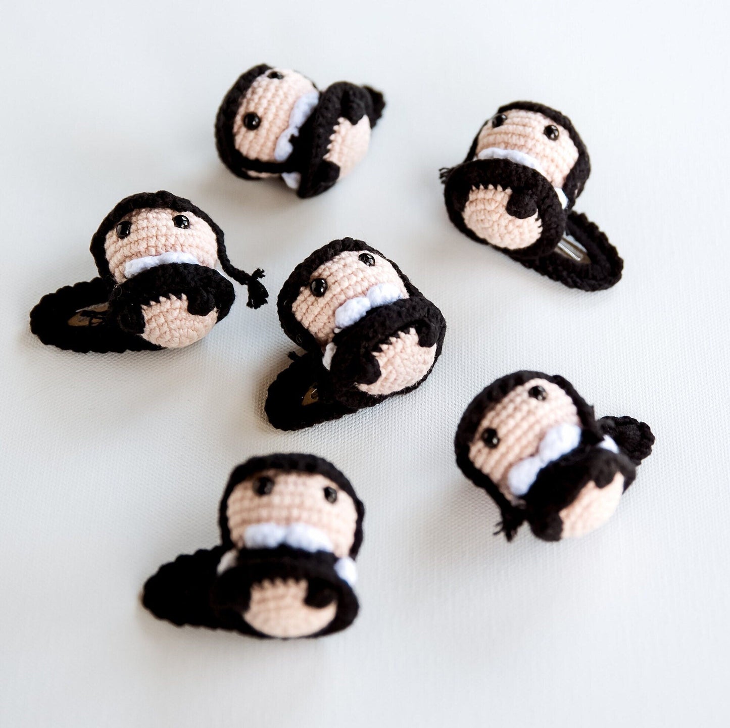 Wednesday Hair Clip 3D Wednesday Hair Clip Addams Family Hair Clip Spooky Wednesday Addams Hair Snap Amigurumi Wednesday Kids Hair Barrettes - Hemsin Atelier