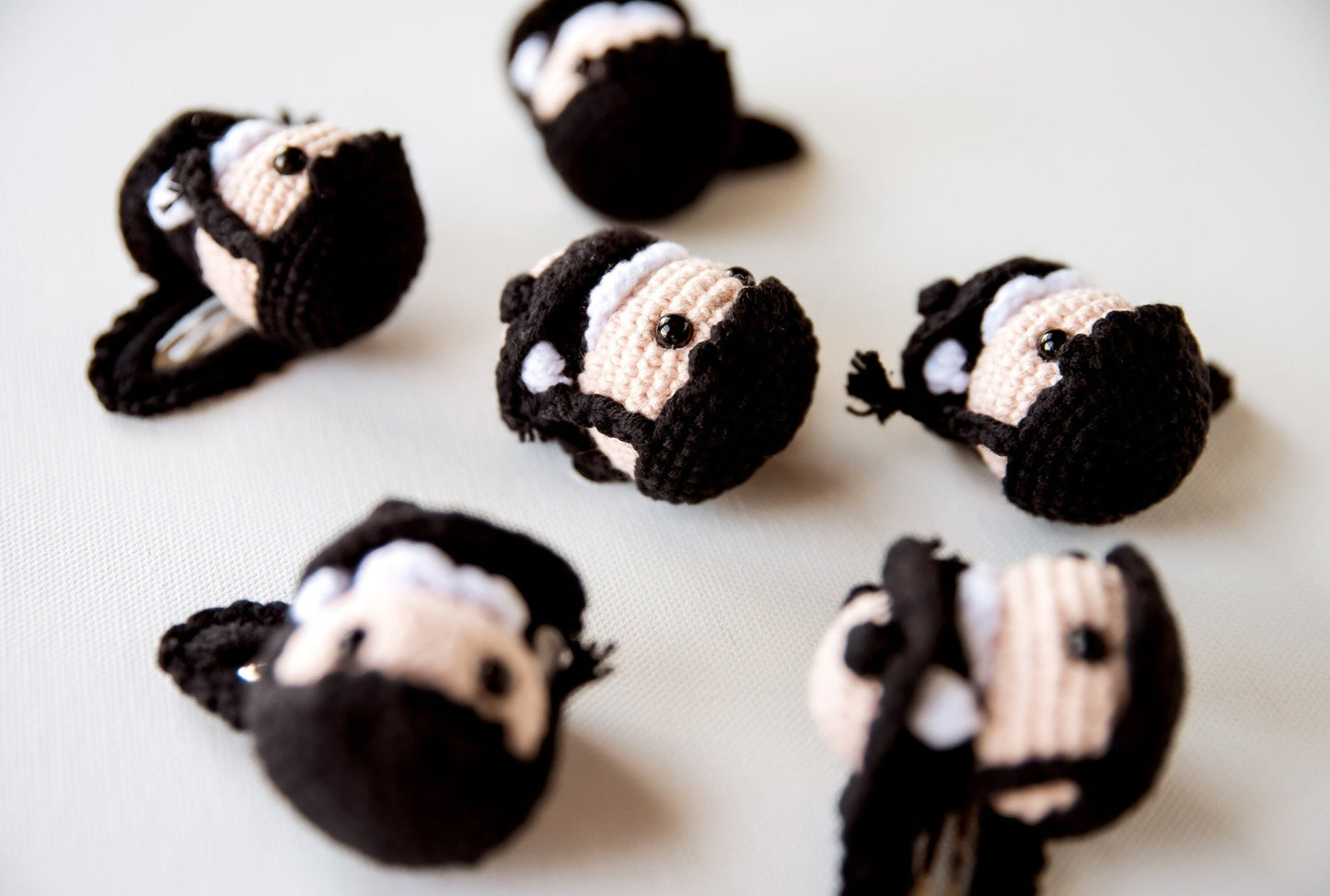 Wednesday Hair Clip 3D Wednesday Hair Clip Addams Family Hair Clip Spooky Wednesday Addams Hair Snap Amigurumi Wednesday Kids Hair Barrettes - Hemsin Atelier