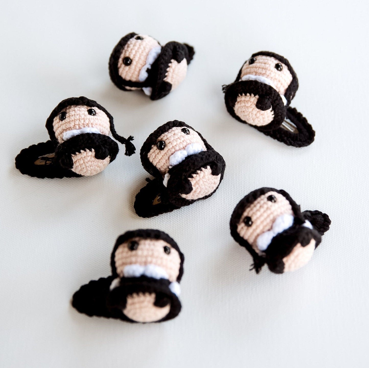 Wednesday Hair Clip 3D Wednesday Hair Clip Addams Family Hair Clip Spooky Wednesday Addams Hair Snap Amigurumi Wednesday Kids Hair Barrettes - Hemsin Atelier