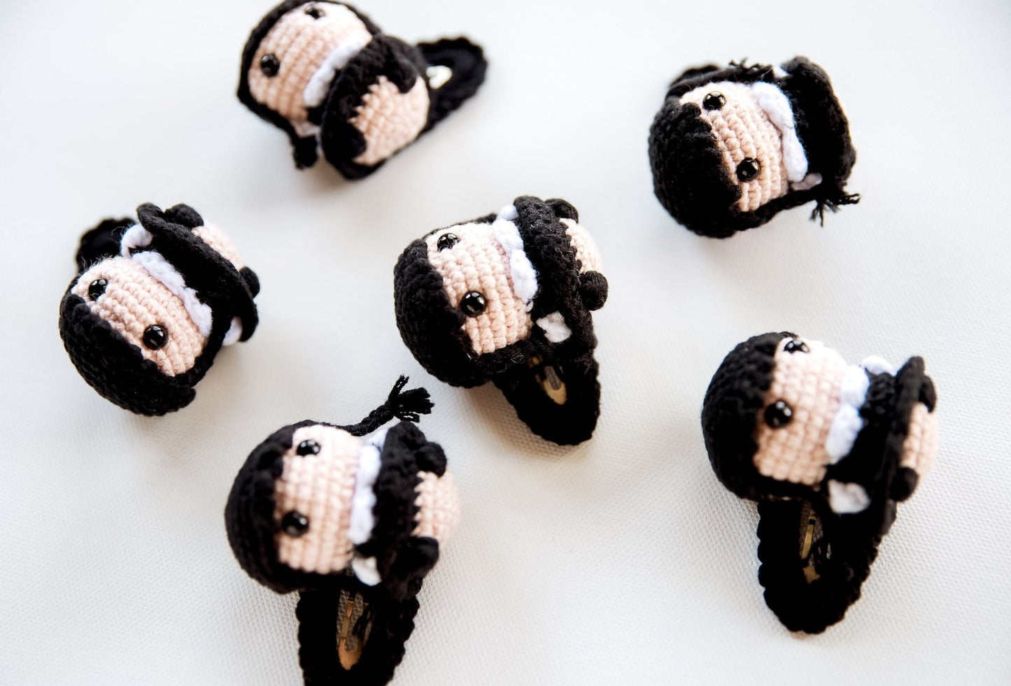 Wednesday Hair Clip 3D Wednesday Hair Clip Addams Family Hair Clip Spooky Wednesday Addams Hair Snap Amigurumi Wednesday Kids Hair Barrettes - Hemsin Atelier
