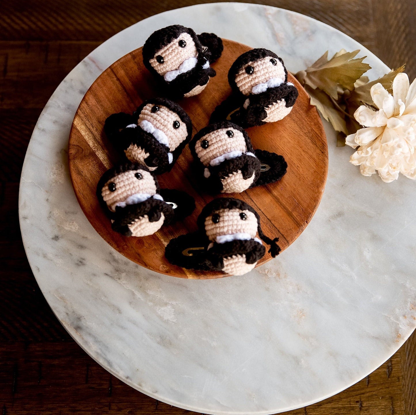 Wednesday Hair Clip 3D Wednesday Hair Clip Addams Family Hair Clip Spooky Wednesday Addams Hair Snap Amigurumi Wednesday Kids Hair Barrettes - Hemsin Atelier