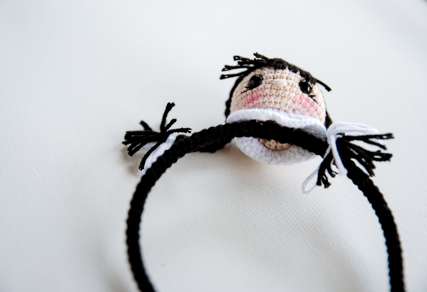 Wednesday Headband 3D Wednesday Headband Addams Family Headband Spooky Wednesday Addams Crown Amigurumi Wednesday Headpiece Halloween Gift - Hemsin Atelier
