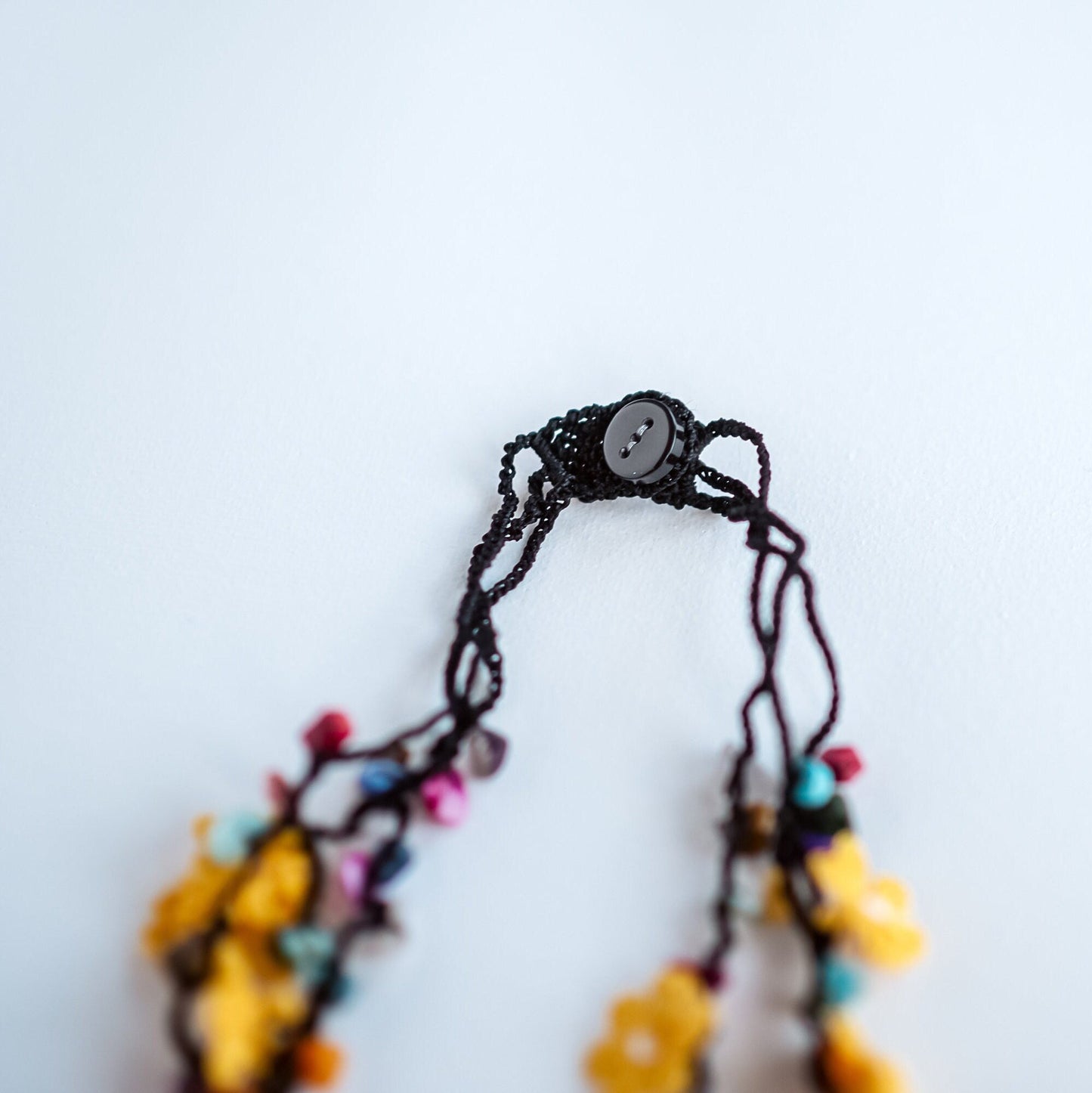 Yellow Floral Crochet Necklace - Hemsin Atelier