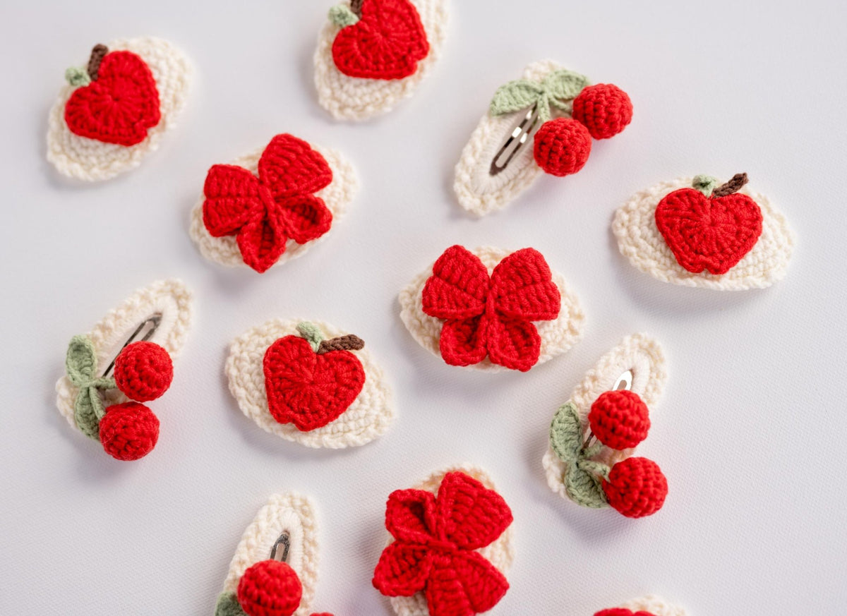 Apple, Cherry & Bow Hair Clips - Hemsin Atelier
