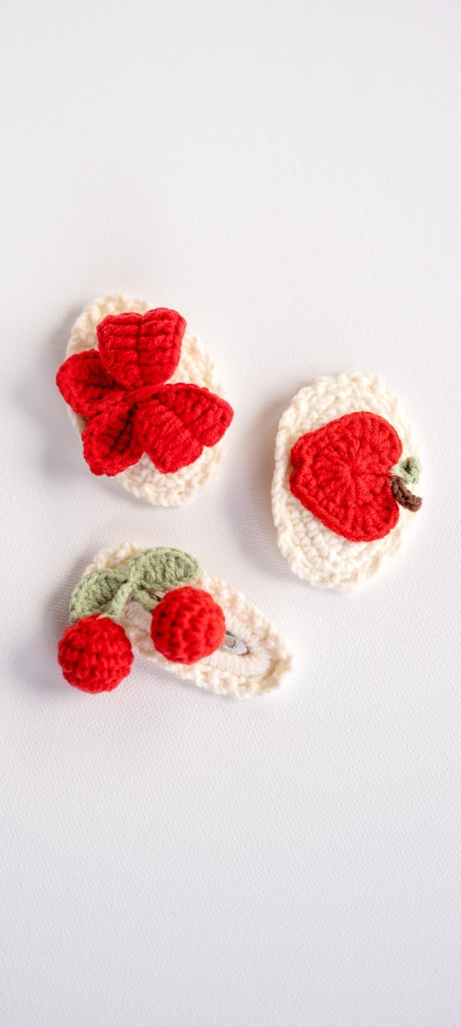 Apple, Cherry & Bow Hair Clips - Hemsin Atelier