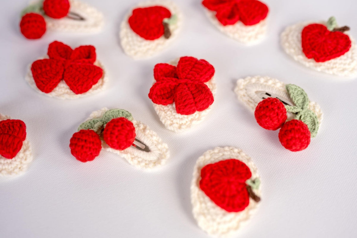 Apple, Cherry & Bow Hair Clips - Hemsin Atelier
