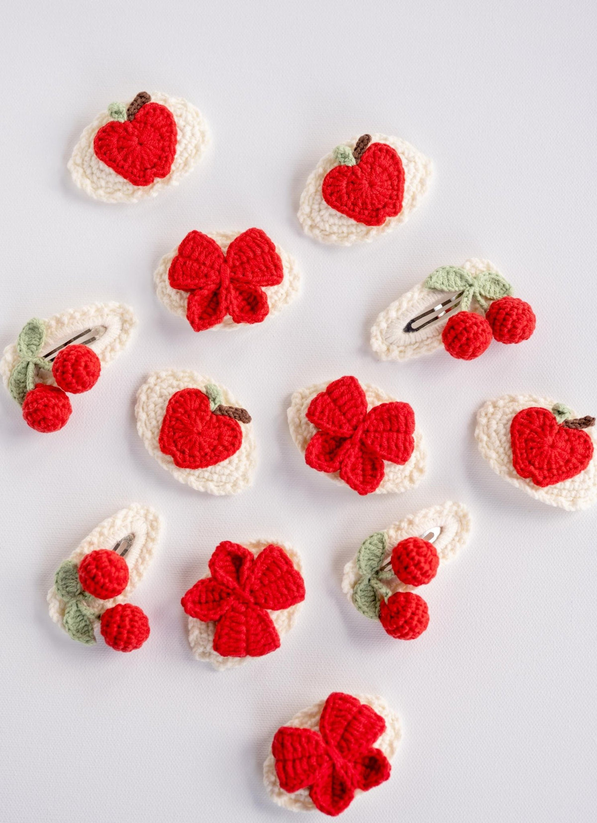 Apple, Cherry & Bow Hair Clips - Hemsin Atelier