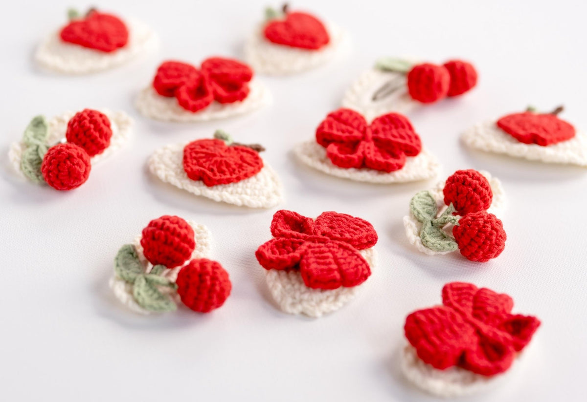 Apple, Cherry & Bow Hair Clips - Hemsin Atelier