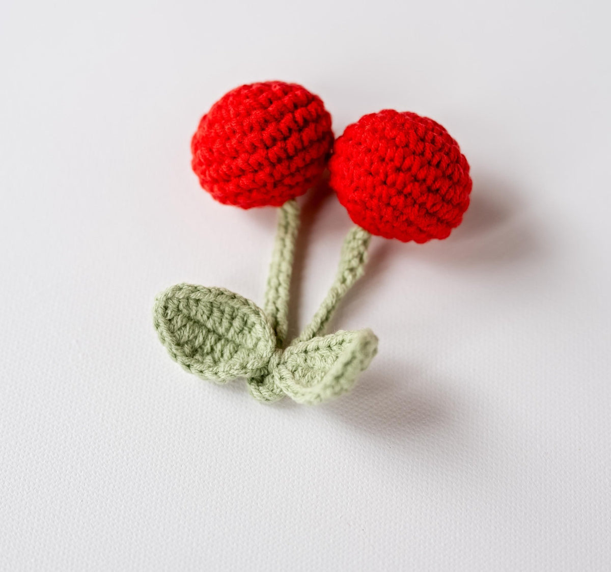 Crochet Cherry Appliques - Hemsin Atelier