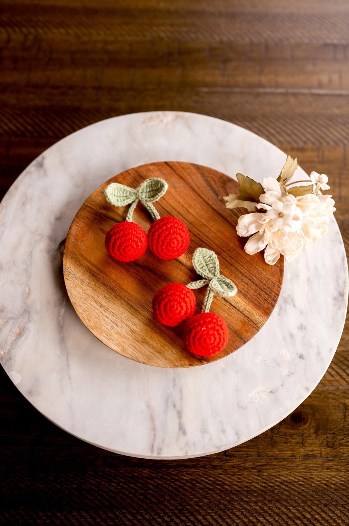 Crochet Cherry Appliques - Hemsin Atelier