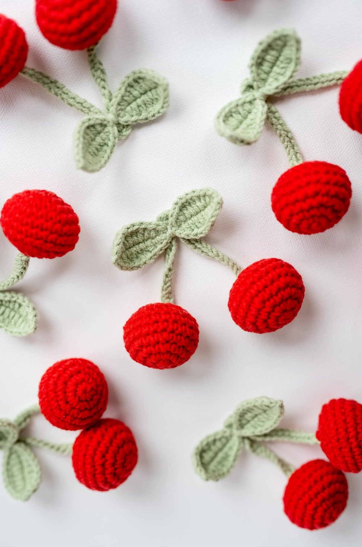Crochet Cherry Appliques - Hemsin Atelier