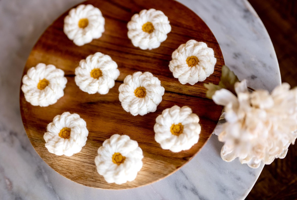 Crochet Daisy Motifs - Hemsin Atelier