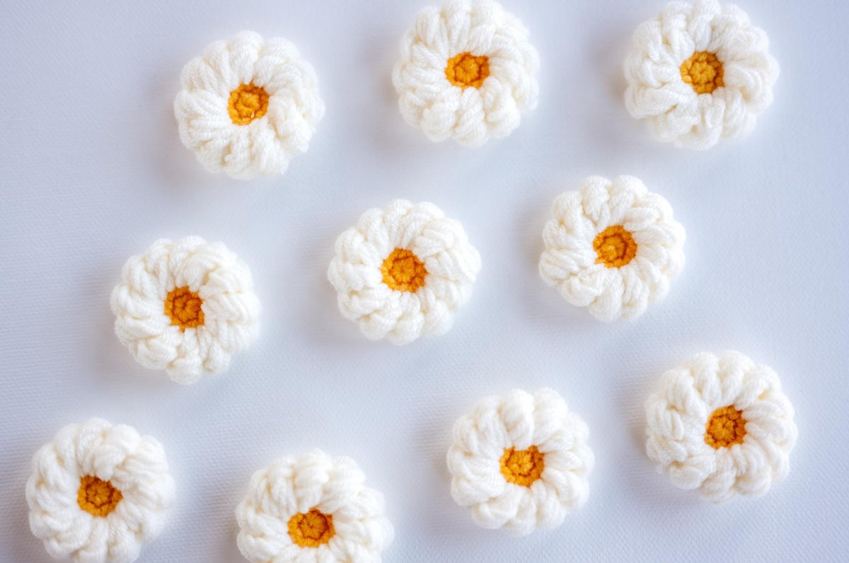 Crochet Daisy Motifs - Hemsin Atelier
