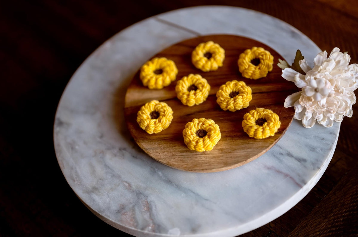 Crochet Sunflower Appliques - Hemsin Atelier
