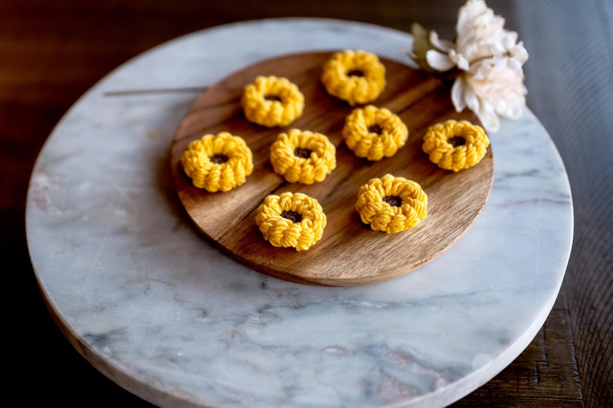 Crochet Sunflower Appliques - Hemsin Atelier