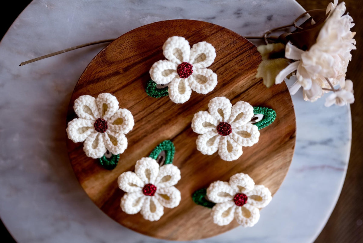 Floral Christmas Hair Clips - Hemsin Atelier