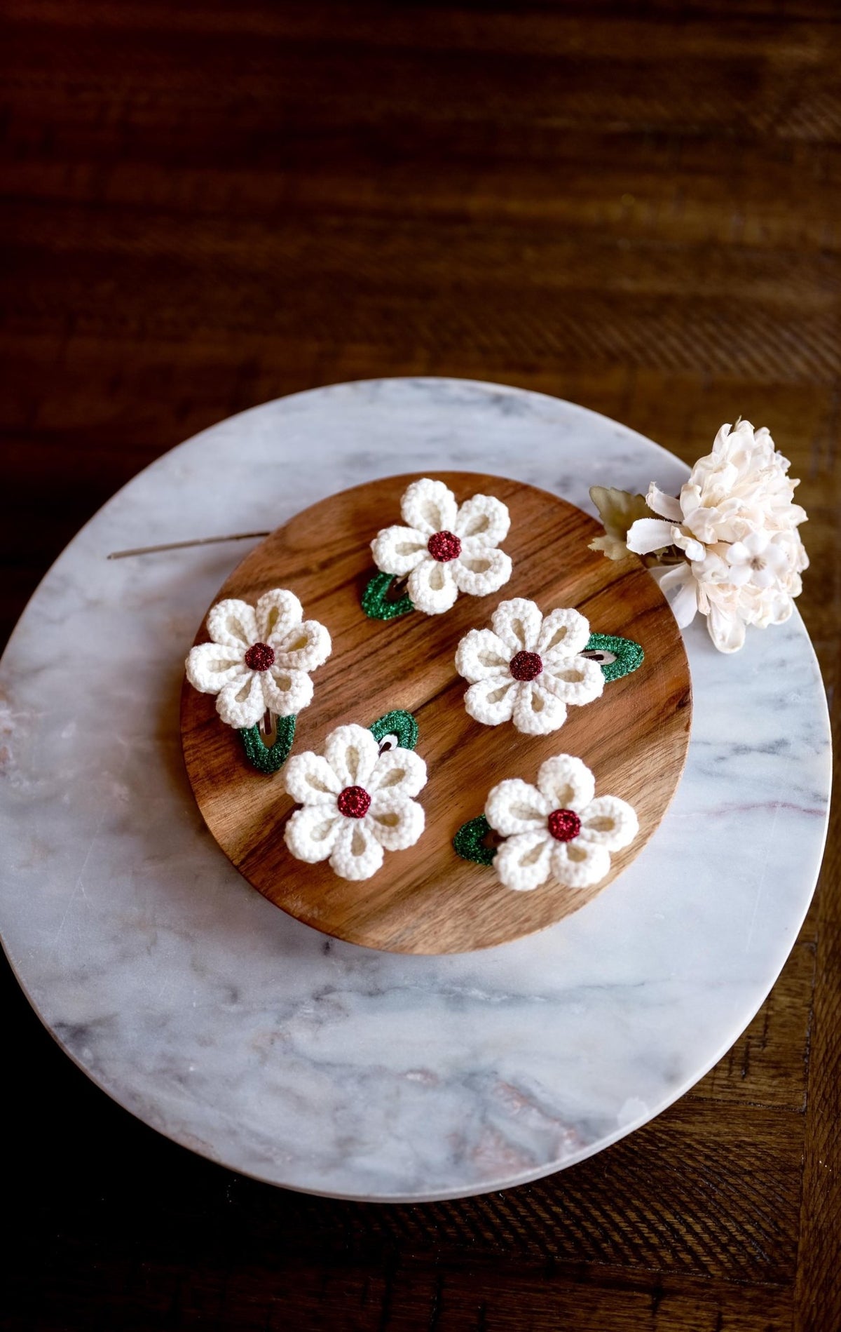 Floral Christmas Hair Clips - Hemsin Atelier