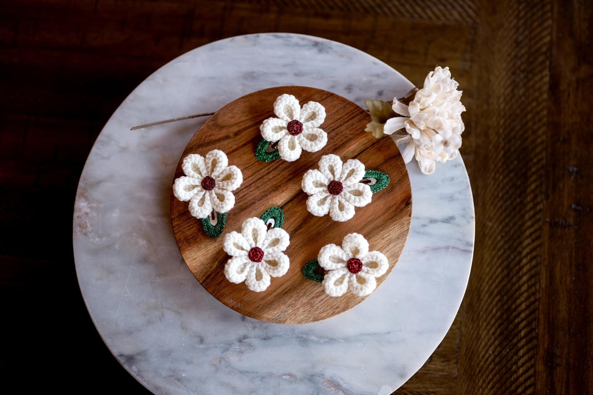 Floral Christmas Hair Clips - Hemsin Atelier