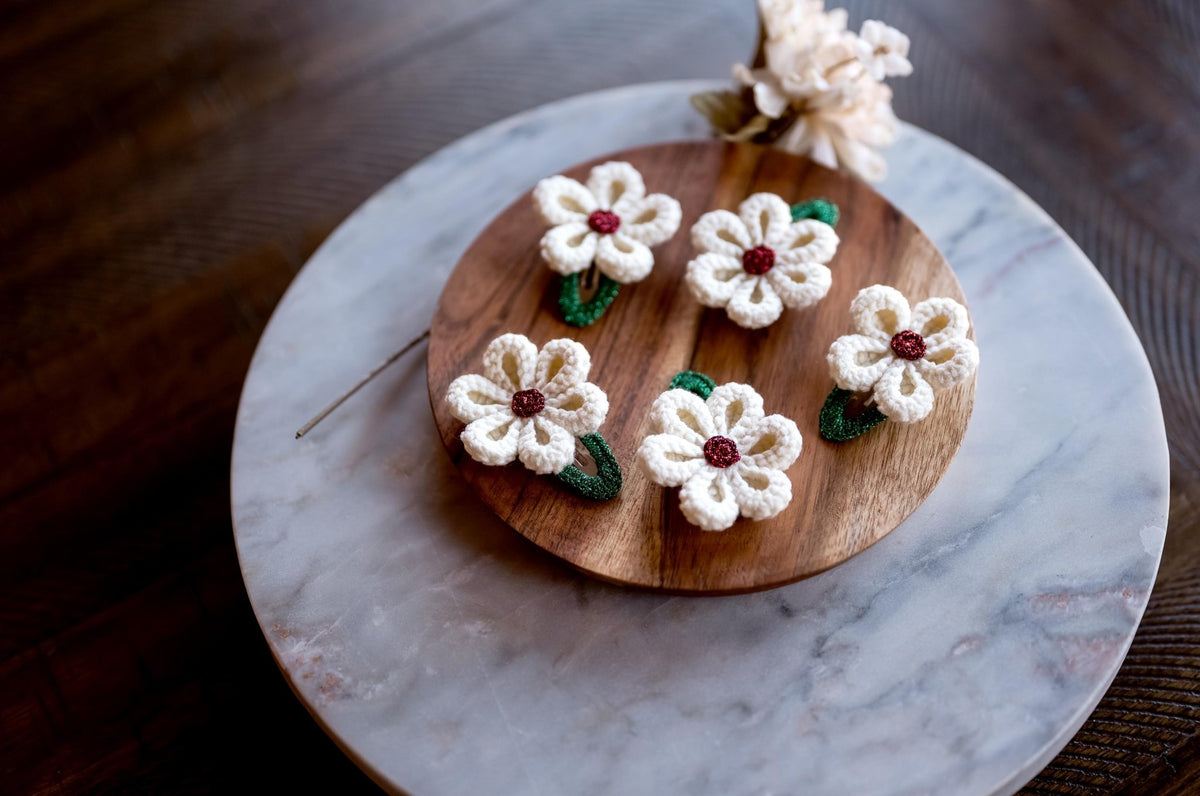 Floral Christmas Hair Clips - Hemsin Atelier