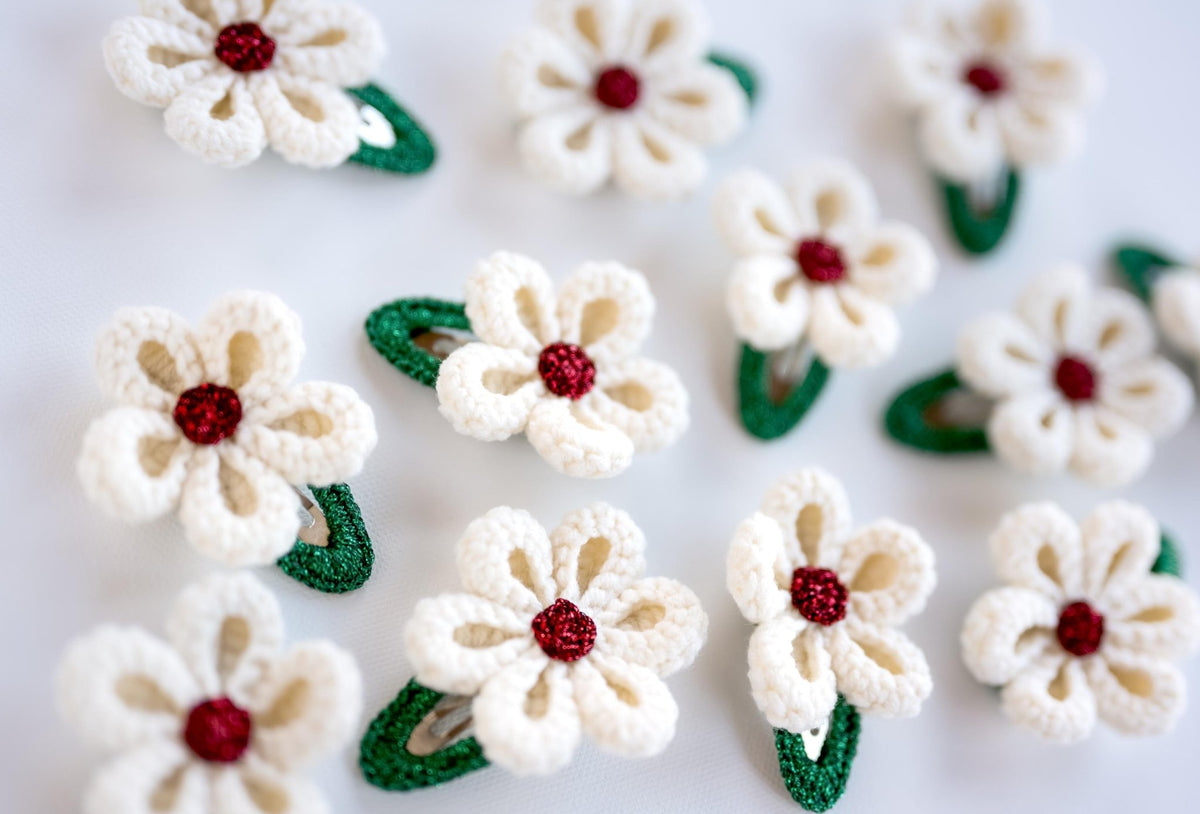 Floral Christmas Hair Clips - Hemsin Atelier