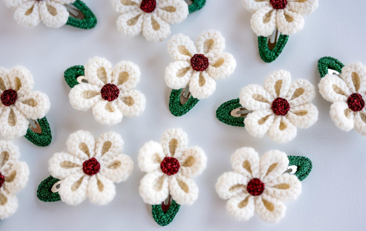 Floral Christmas Hair Clips - Hemsin Atelier