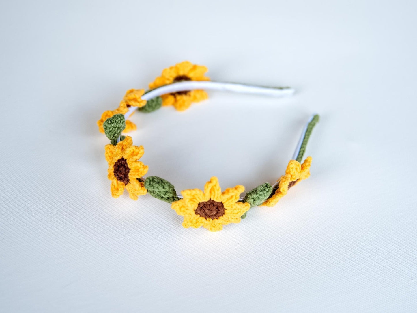 Floral Headband Sunflower Headband Flower Headpiece Crochet Sunflower Headpiece Flower Crown Kids Hair Accessories Unique Stocking Stuffers - Hemsin Atelier