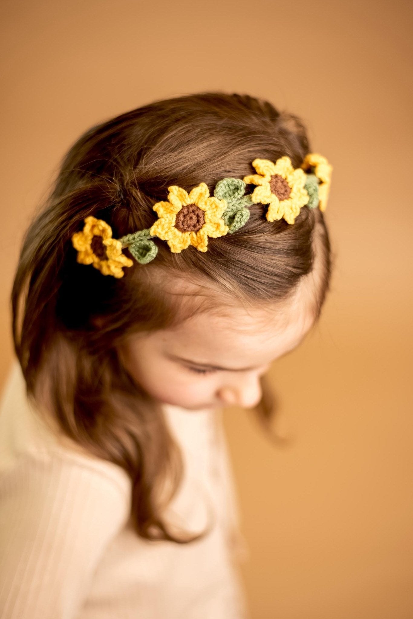 Floral Headband Sunflower Headband Flower Headpiece Crochet Sunflower Headpiece Flower Crown Kids Hair Accessories Unique Stocking Stuffers - Hemsin Atelier