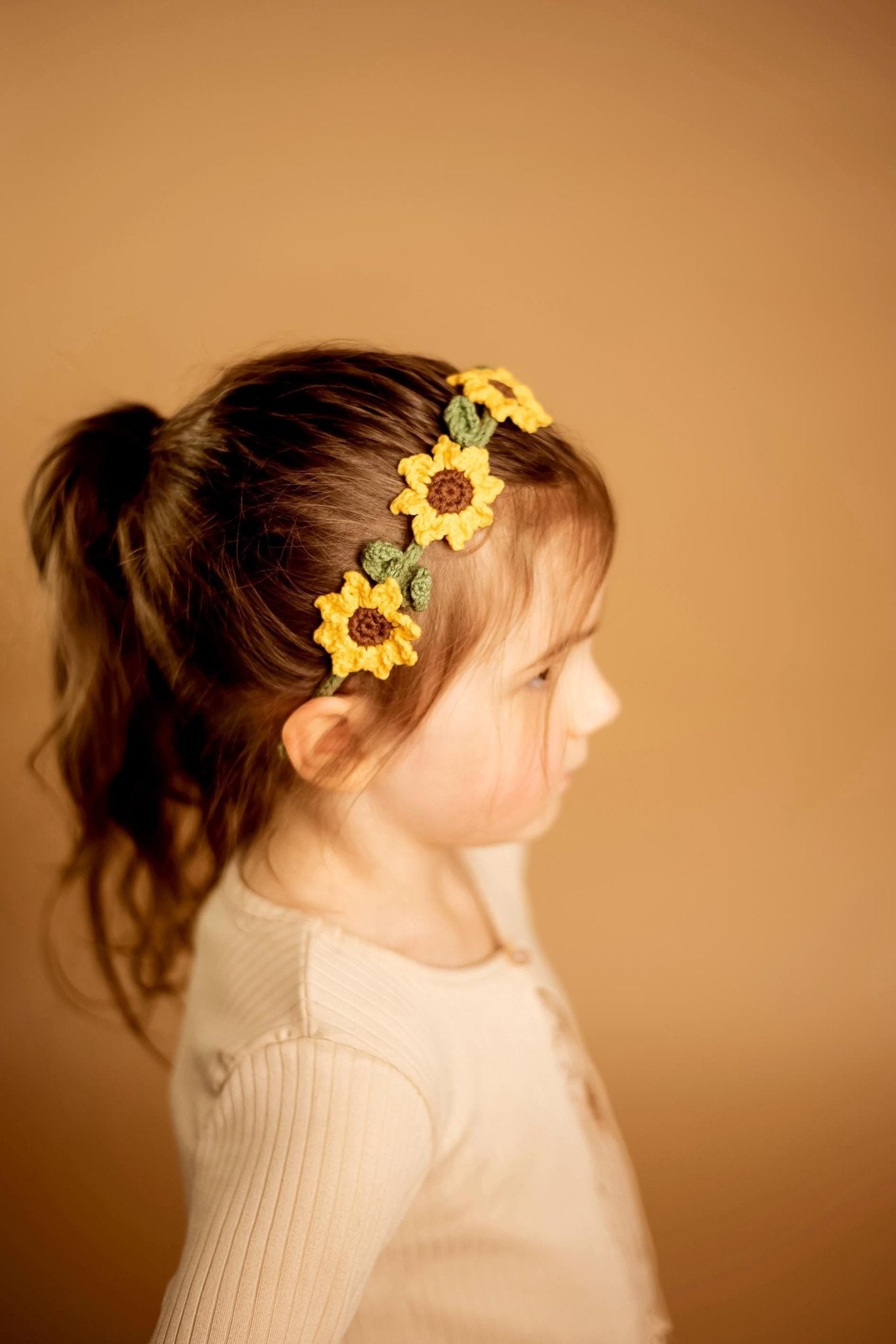 Floral Headband Sunflower Headband Flower Headpiece Crochet Sunflower Headpiece Flower Crown Kids Hair Accessories Unique Stocking Stuffers - Hemsin Atelier