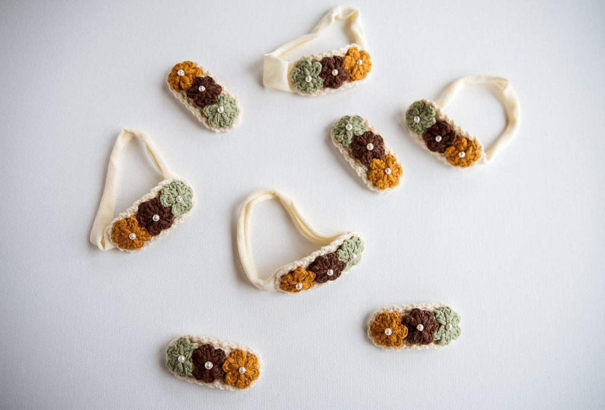 Flower Baby Headband & Flower Hair Clip - Hemsin Atelier