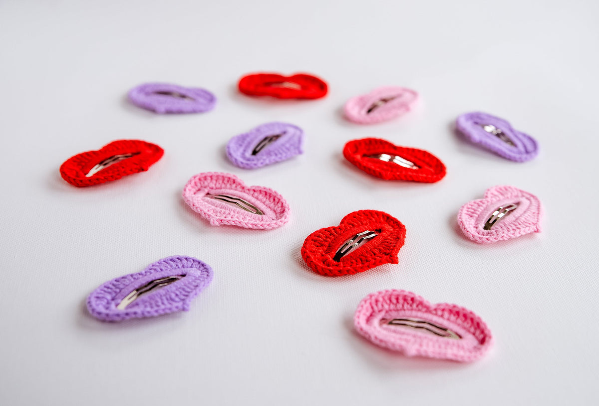 Valentines Day Gift Valentines Day Hair Clip Heart Hair Clip Heart Shaped Hair Snap Heart Hair Barrette Heart Hair Clip Crochet Hair Clip