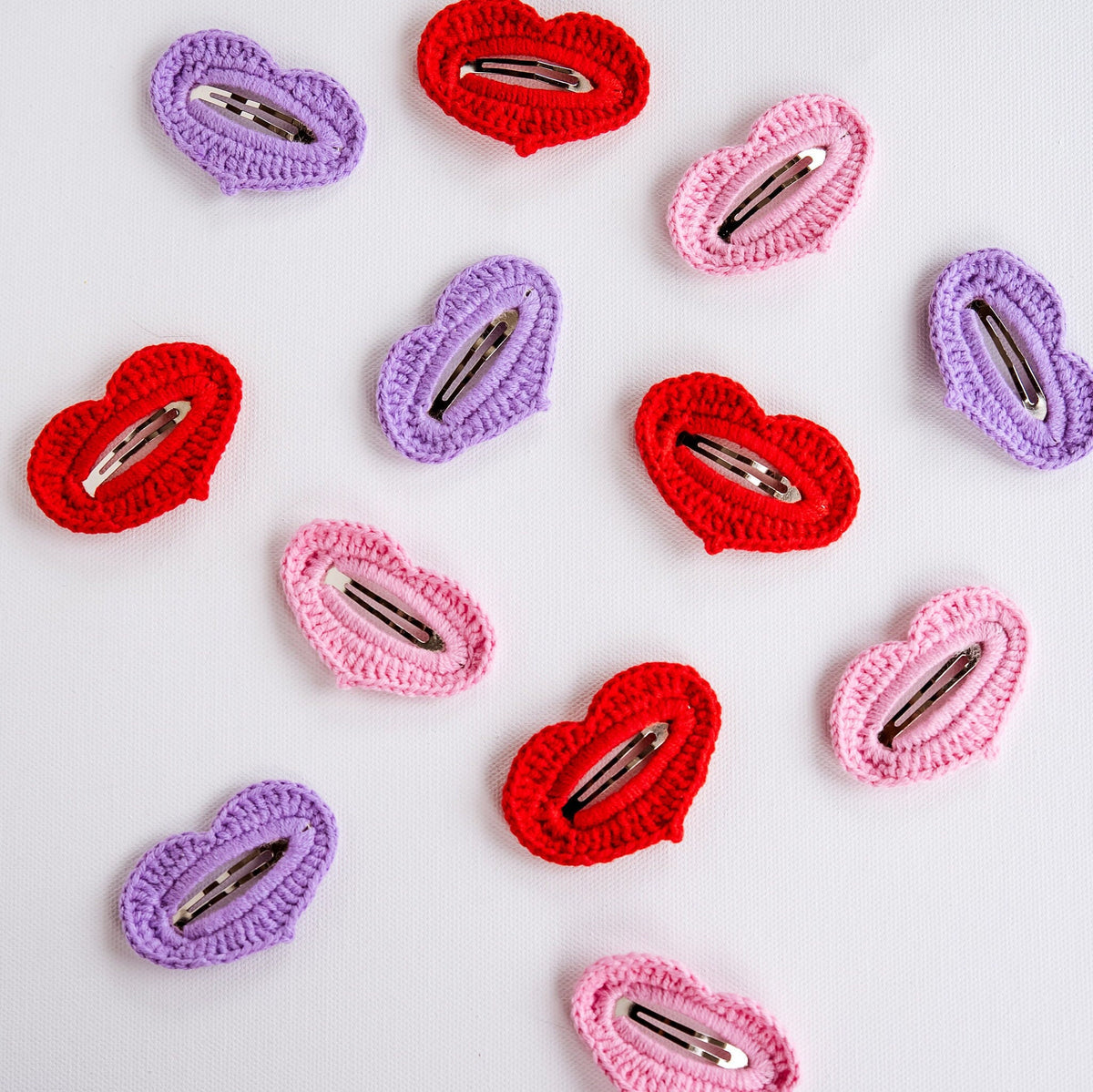 Valentines Day Gift Valentines Day Hair Clip Heart Hair Clip Heart Shaped Hair Snap Heart Hair Barrette Heart Hair Clip Crochet Hair Clip