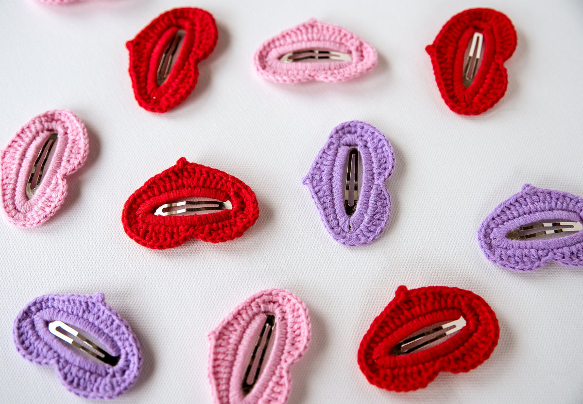 Valentines Day Gift Valentines Day Hair Clip Heart Hair Clip Heart Shaped Hair Snap Heart Hair Barrette Heart Hair Clip Crochet Hair Clip