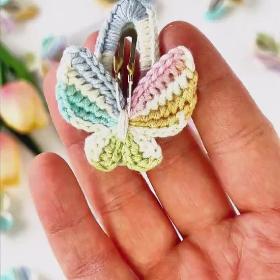 Butterfly Hair Clip Butterfly Hair Snap Butterfly Hair Barrettes Animal Hair Clip Crochet Hair Clip Cute Toddler Gift Butterfly Lover Gift