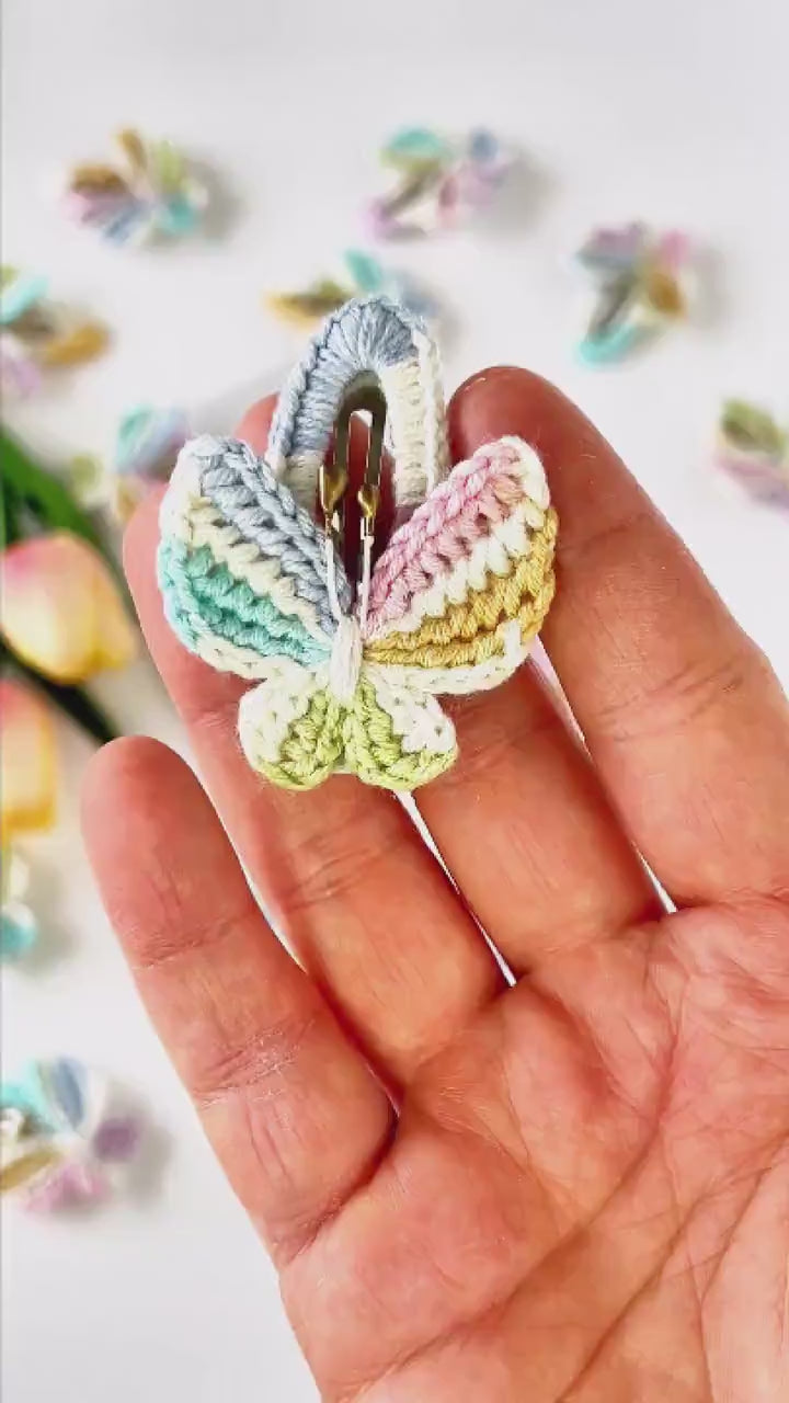 Butterfly Hair Clip Butterfly Hair Snap Butterfly Hair Barrettes Animal Hair Clip Crochet Hair Clip Cute Toddler Gift Butterfly Lover Gift