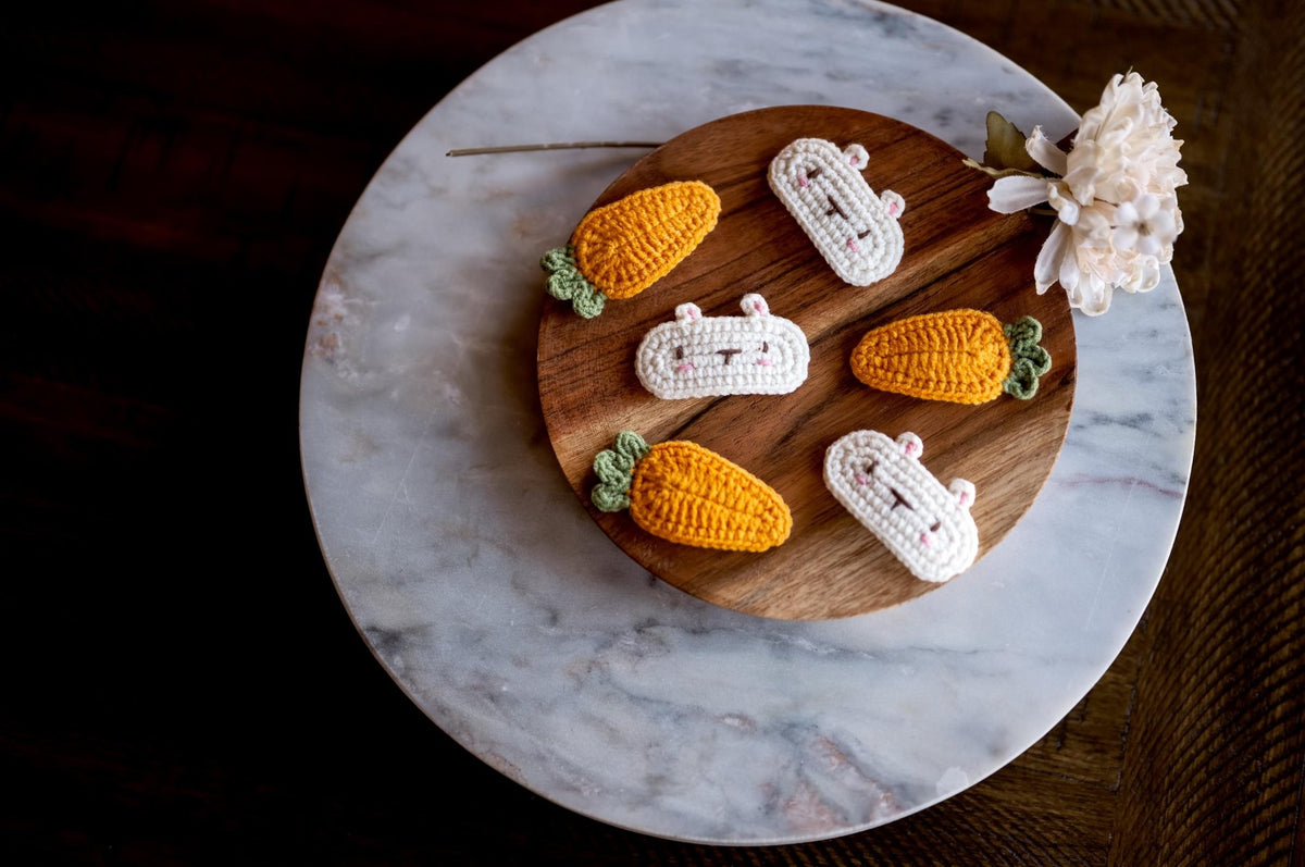 Rabbit & Carrot Hair Clips - Hemsin Atelier
